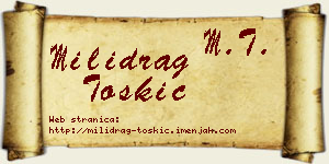 Milidrag Toskić vizit kartica